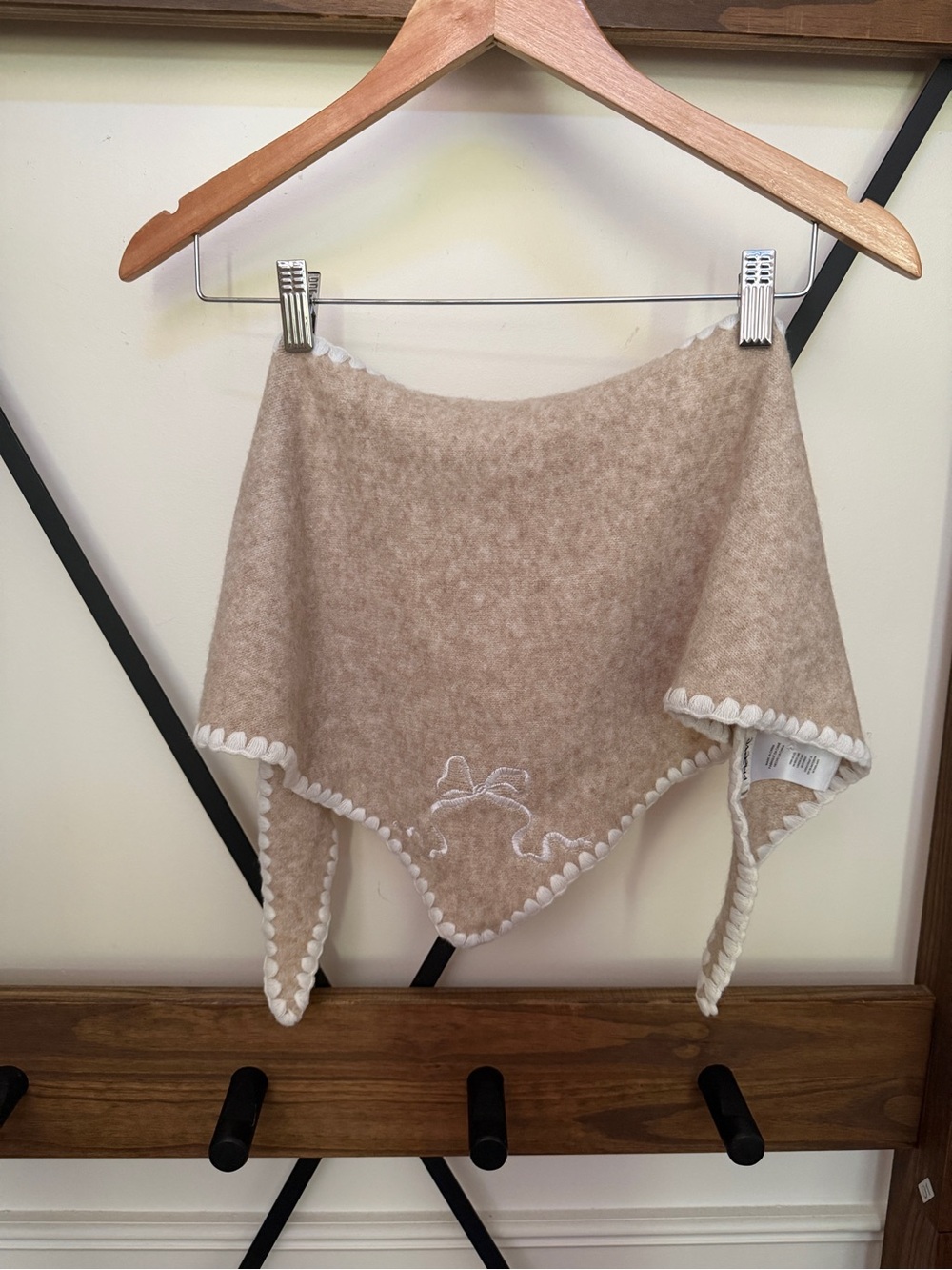 NWOT Anthropologie Icon Embroidered Triangle Scarf